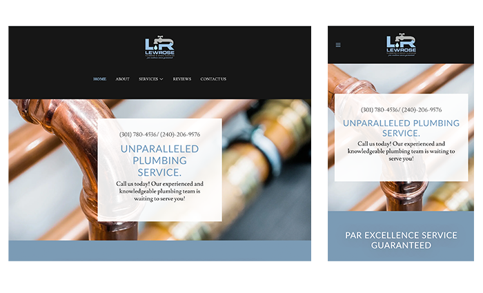 Lewrose Plumbing Website Screenshot