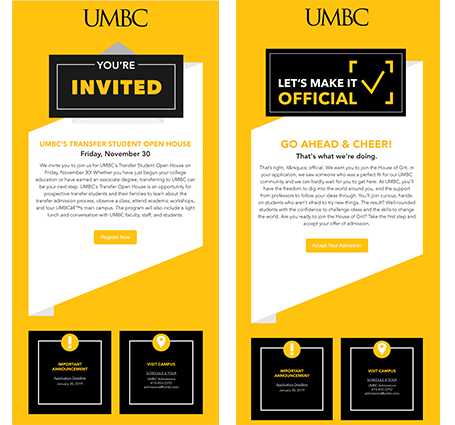 Admissions Recruitment Emails Built Using Emma